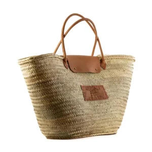 Bolso de playa XL con solapa de piel