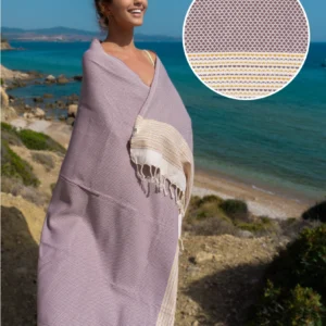 Toalla Hammam Pharao · Marrón y Amarillo