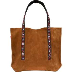 Bolso Tote Piel Ante Camel Étnico