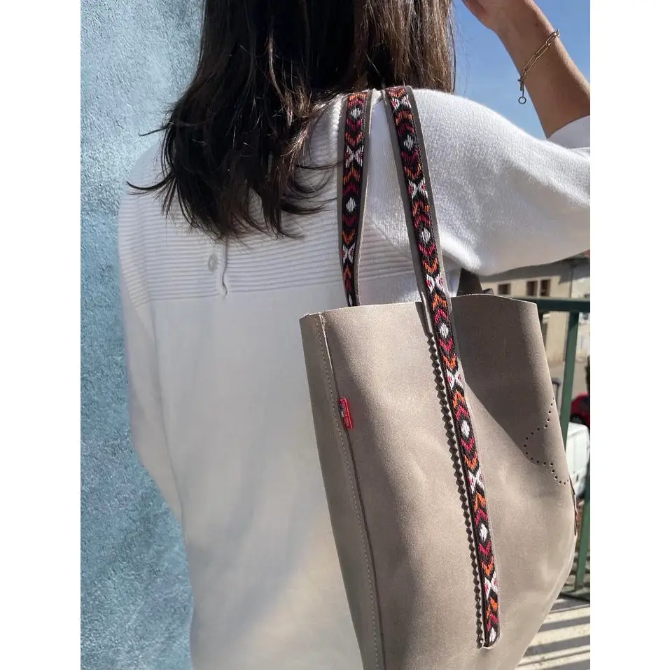 Bolso Tote Cuero Encerado Topo - Imagen 4
