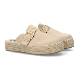 Zuecos Beige de Plataforma con Yute