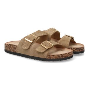Sandalias Bio Taupe con Doble Hebilla