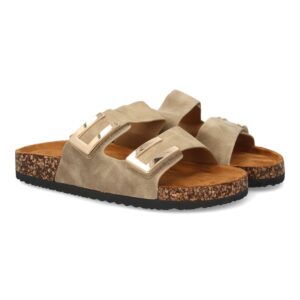 Sandalia Bio Kaki de Doble Hebilla