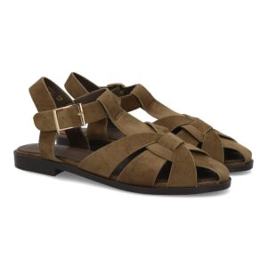 Sandalia Romana Taupe Plana