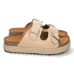 Sandalia Bio Beige con Yute y Hebillas