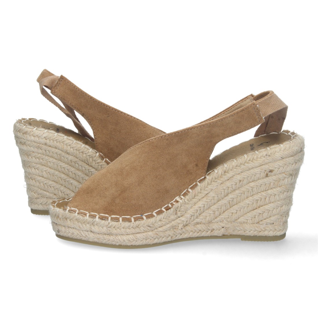 Alpargata de cuña de yute y Cordones – Taupe - Imagen 5