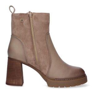 Botín con tacón cómodo de mujer – Beige