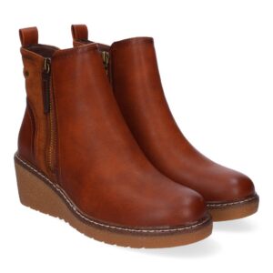 Botines de Cuña para Mujer Cómodos, Diseño Elegante con Cremallera – Cuero