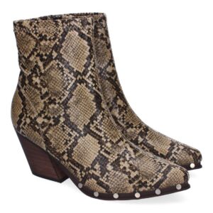 Botines de Tacón Cubano para Mujer, Estilo Cowboy, Cómodos y Elegantes – Serpiente