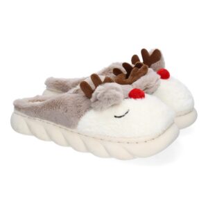 Zapatillas de Casa para Mujer con Diseño Navideño y Cómodo - Kaki