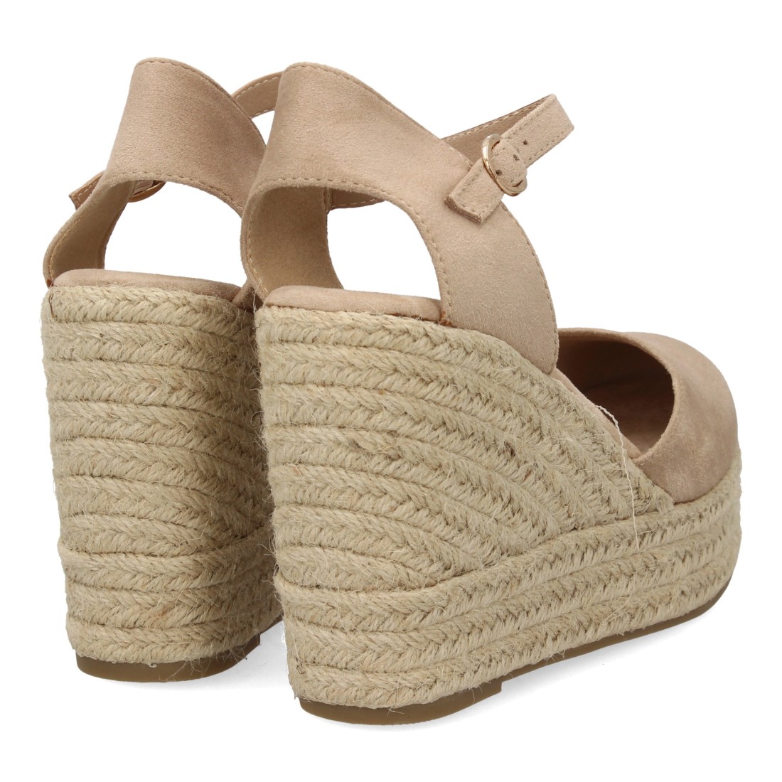 Alpargata cuña mujer talón cerrado y pulsera tobillo – Beige - Imagen 5