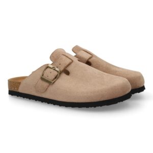 Zueco mujer cómodo con hebilla lateral - Kaki