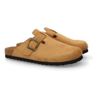 Zueco mujer cómodo con hebilla lateral - Taupe