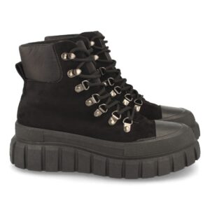 Zapatilla Abotinada con Cordones - Negro