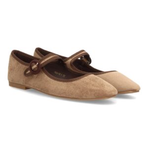 Bailarinas mujer con hebilla circular ajustable - Kaki