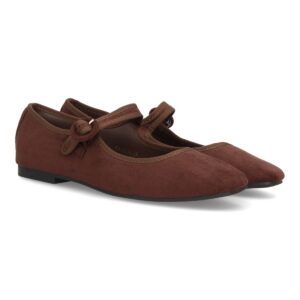 Bailarinas mujer con hebilla circular ajustable - Marron