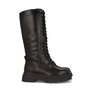 Bota de Plataforma con Cordones - Negro
