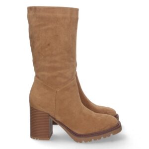 Bota de Tacón con Cierre de Cremallera - Camel