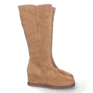 Bota de Cuña con Cremallera - Camel