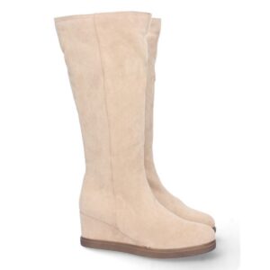 Bota de Cuña con Cremallera - Beige
