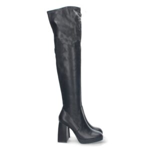 Bota Alta de Tacón con Cremallera – Negro
