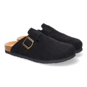 Zueco plano ancho de mujer - Negro
